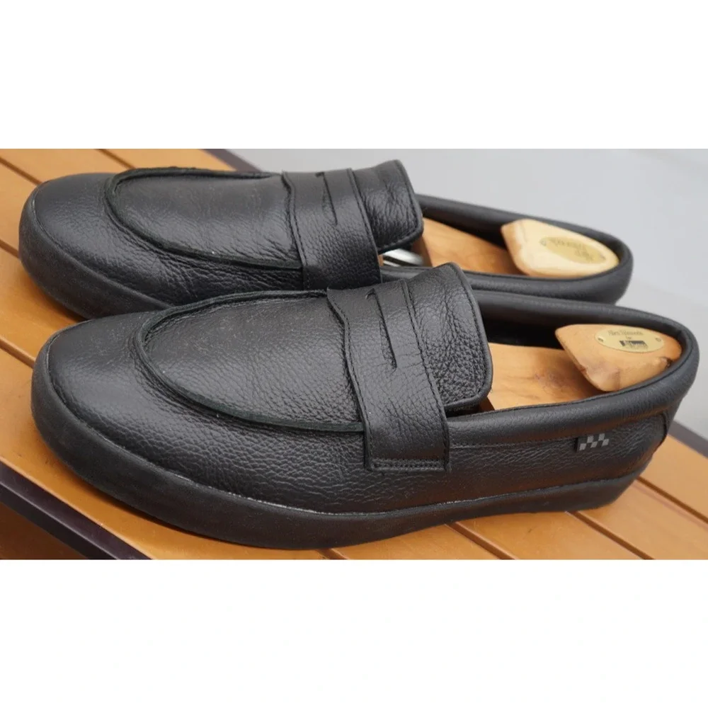 Vans Skate Leather Loafer - Black Size 13